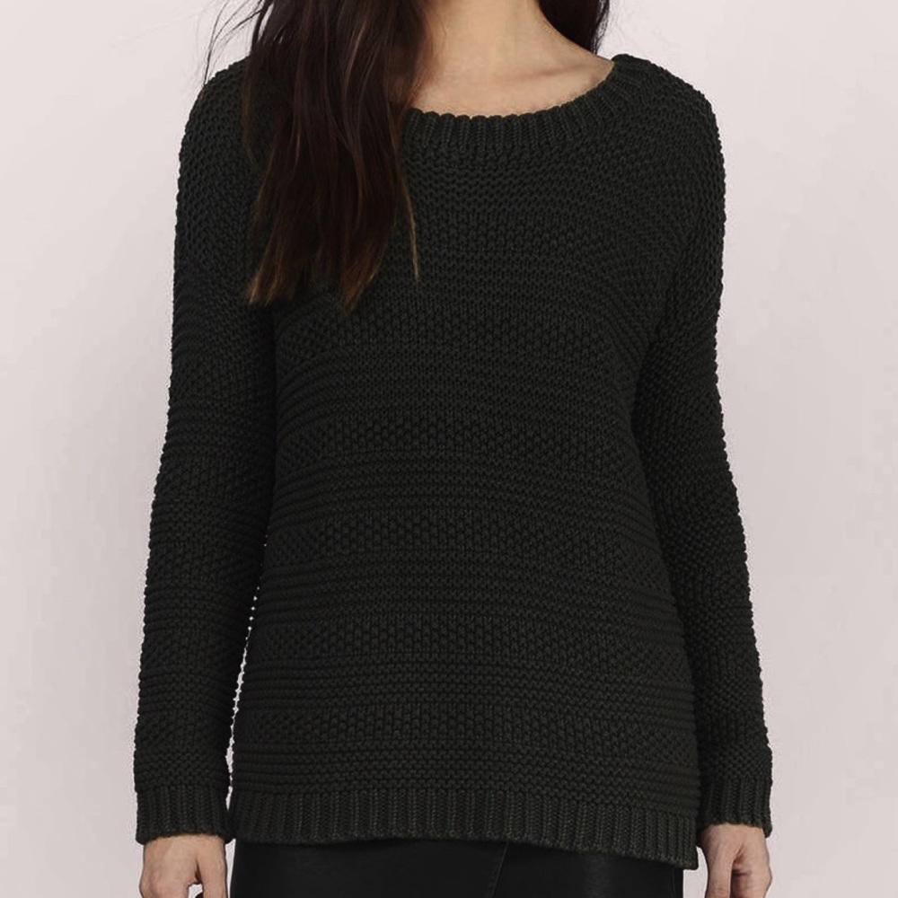 Tobi Black Chunky Knit Heavy Warmer Than Life Sweater Oversized Warm Cozy